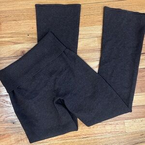 Gilly Hicks Charcoal / chocolate brown Flare yoga fold over pants